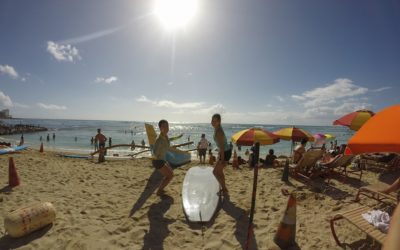 ハワイで初めてのサーフィン